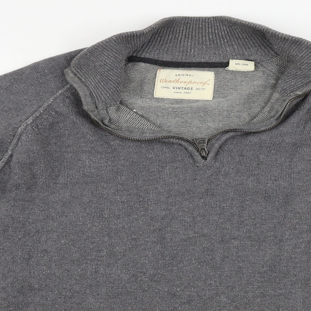 Weatherproof  Mens Grey   Henley Jumper Size L