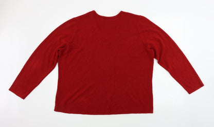 Womens UK Size M BM Red Pullover Jumper