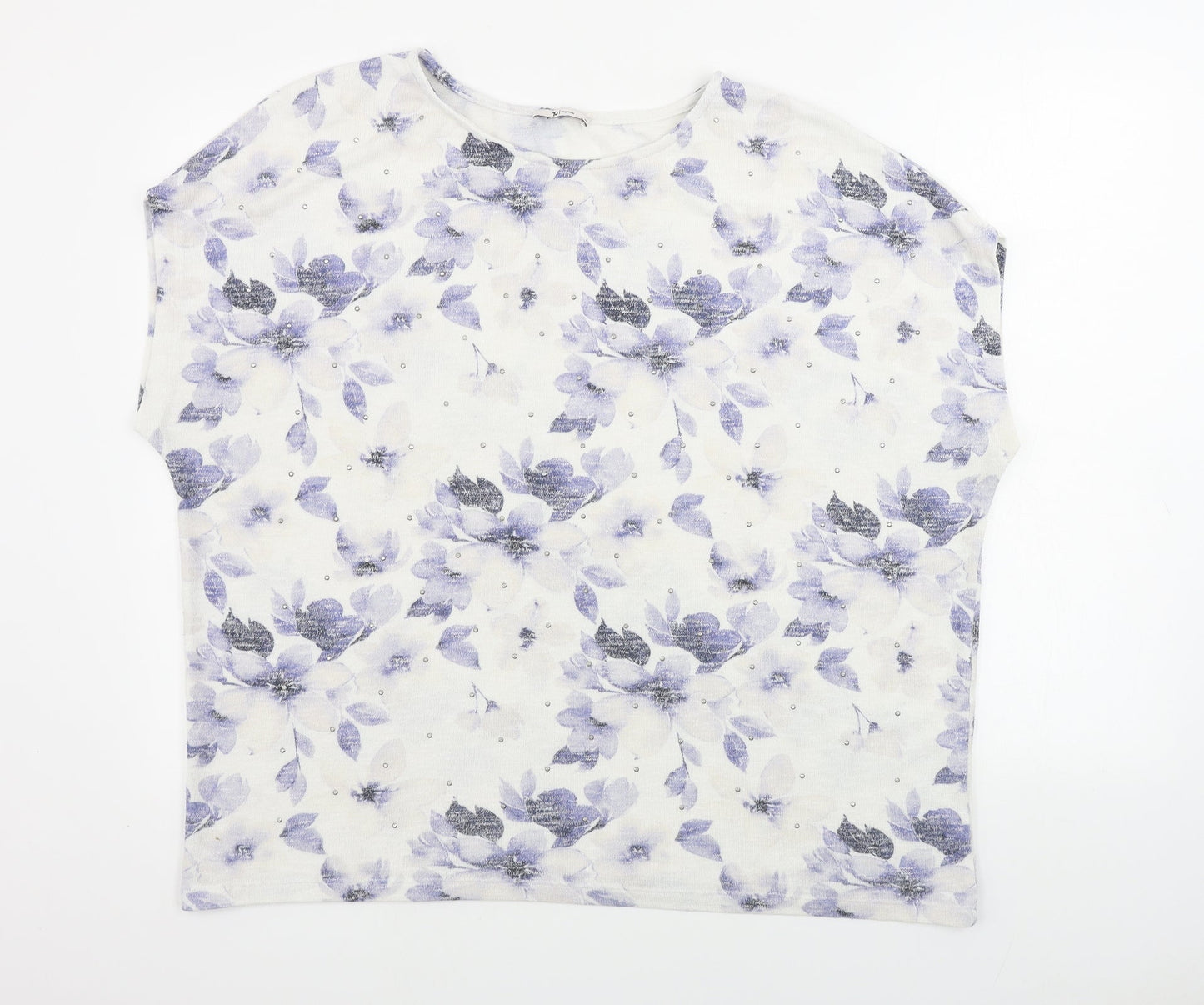 TU Womens White Floral  Pullover Jumper Size 20