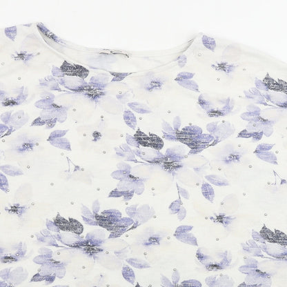 TU Womens White Floral  Pullover Jumper Size 20