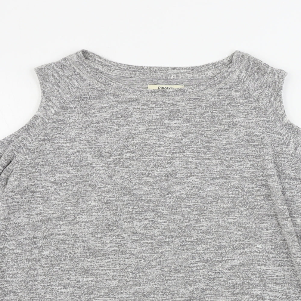 Womens UK Size 12 Papaya Grey Pullover Jumper