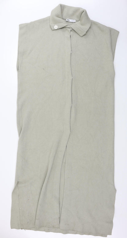 Womens UK Size XS Zara Beige Cardigan Jumper