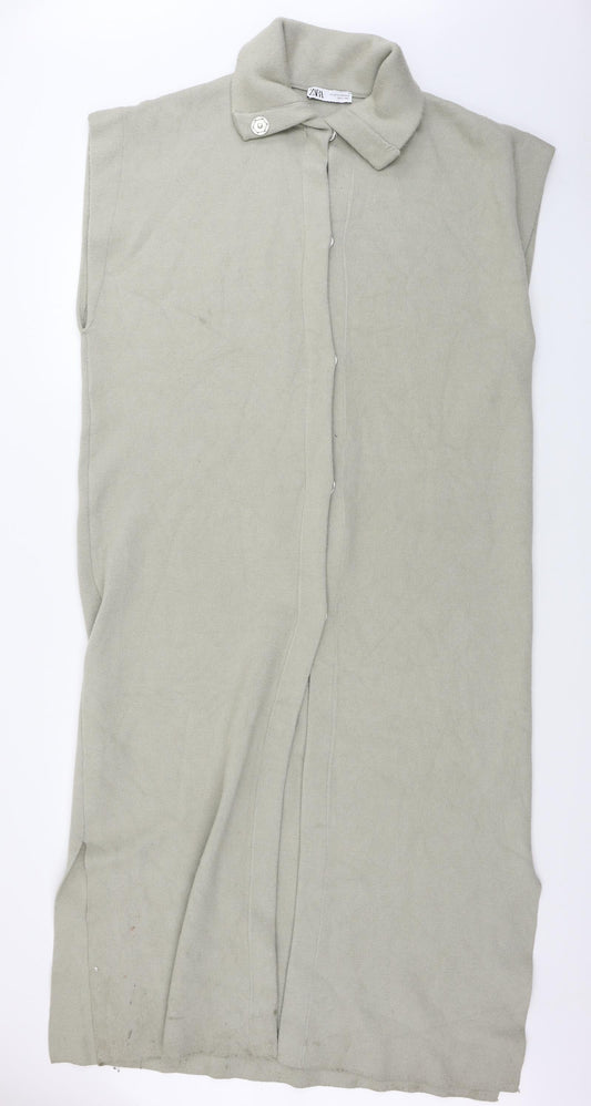 Womens UK Size XS Zara Beige Cardigan Jumper