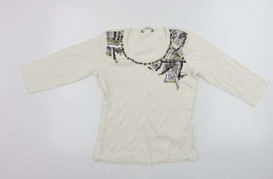 M&Co Womens Ivory   Pullover Jumper Size XS