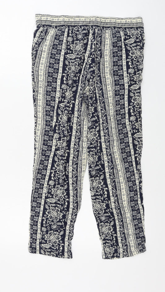Womens UK Size 10 Marks and Spencer Regular Fit  Blue Trousers