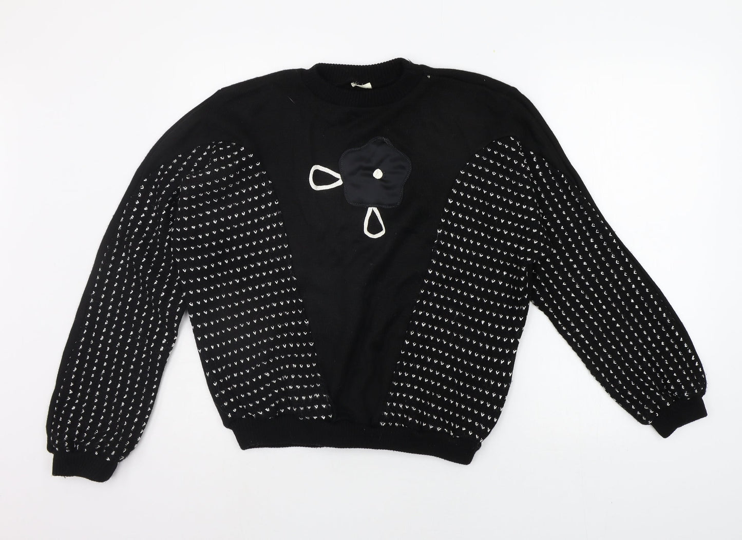 Womens UK Size L Preworn Black Pullover Jumper