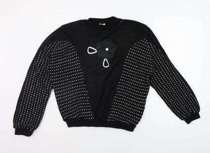 Womens UK Size L Preworn Black Pullover Jumper
