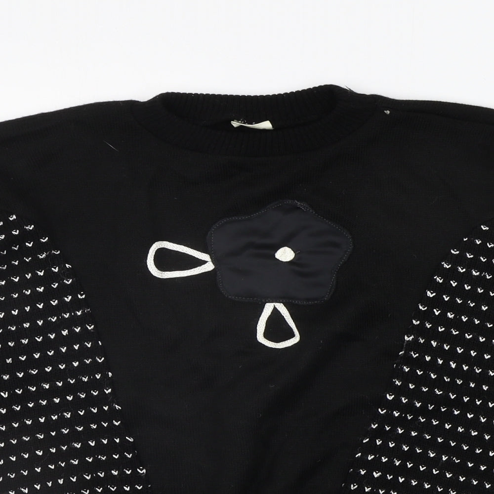 Womens UK Size L Preworn Black Pullover Jumper