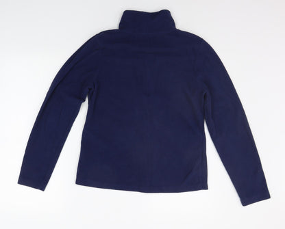 Back view of Denim & Co. women’s blue jacket coat, size UK 12