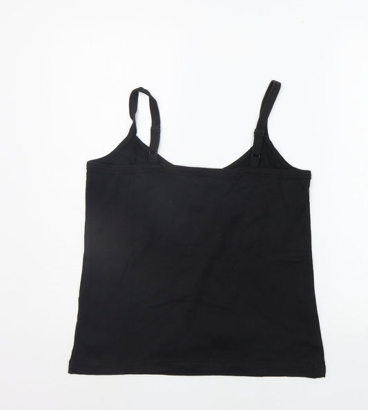 CAPSULE Womens Black Houndstooth  Basic Tank Size 16