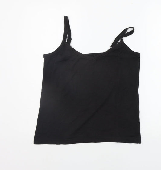 CAPSULE Womens Black Houndstooth  Basic Tank Size 16