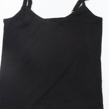 CAPSULE Womens Black Houndstooth  Basic Tank Size 16