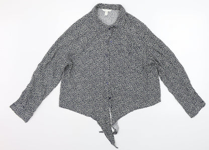 Womens UK Size 16 H&M Blue Basic Button-Up