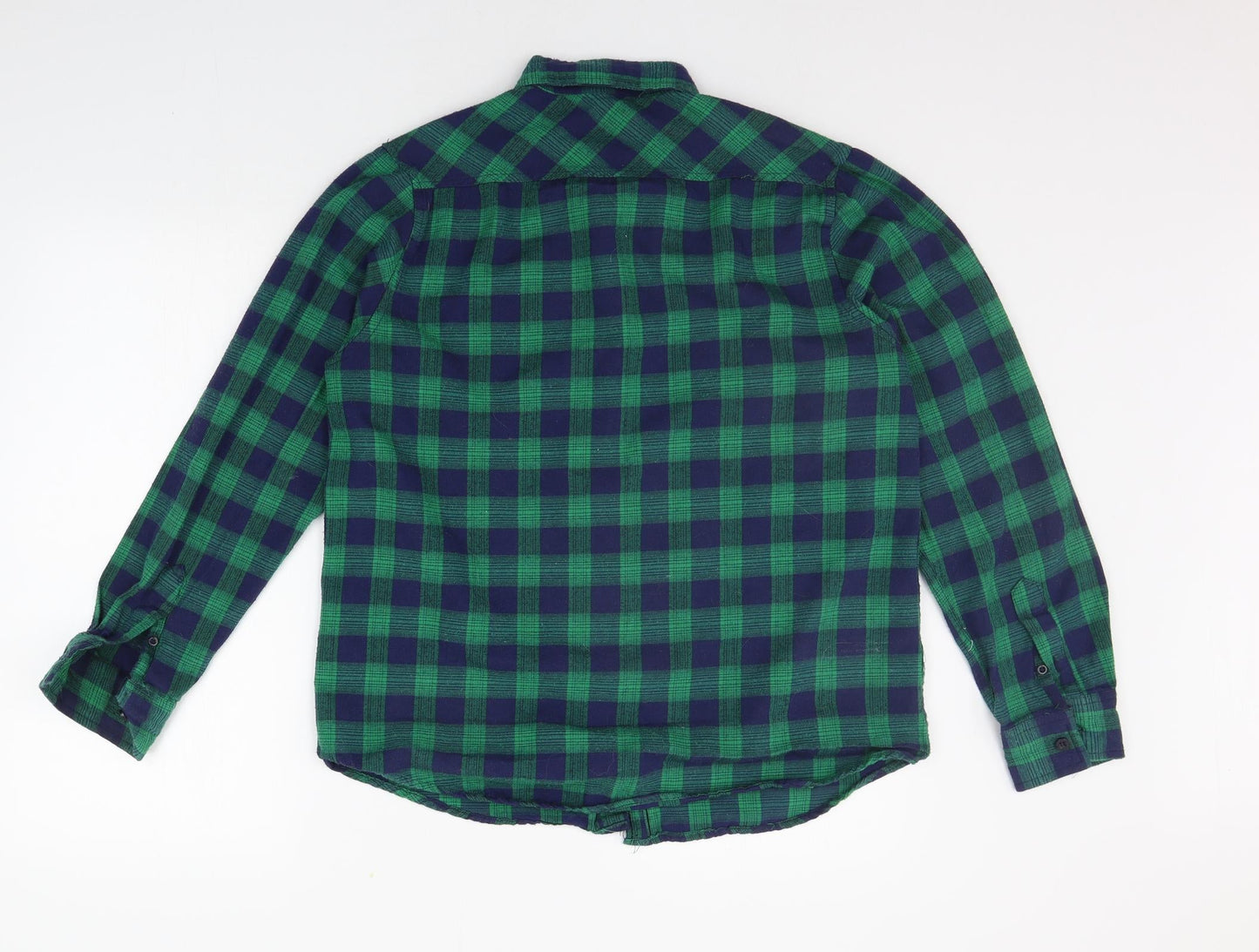 Mens UK Size 13 Boohoo Green  Button-Up Long Sleeve Casual Shirt