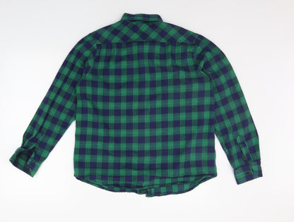 Mens UK Size 13 Boohoo Green  Button-Up Long Sleeve Casual Shirt