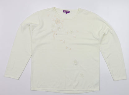 Chickadee Womens White   Pullover Jumper Size XL