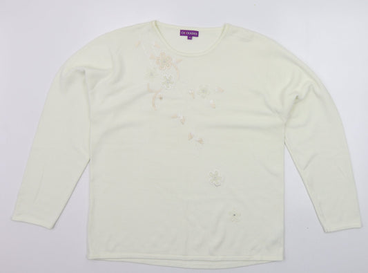 Chickadee Womens White   Pullover Jumper Size XL