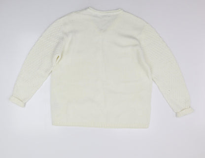 EWM Womens White   Pullover Jumper Size M