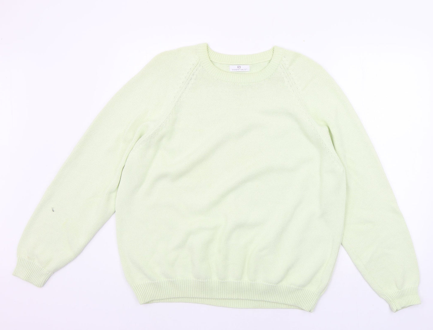 Womens UK Size 18 Essential Green Pullover Jumper