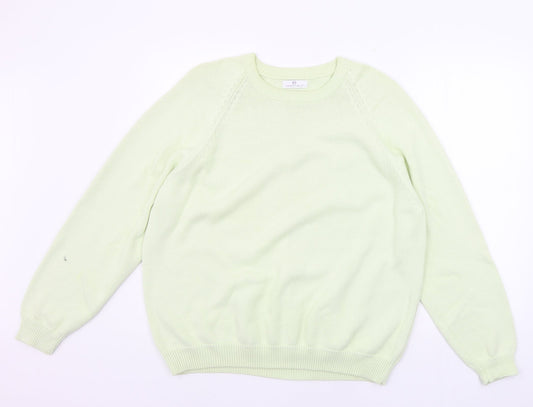 Womens UK Size 18 Essential Green Pullover Jumper