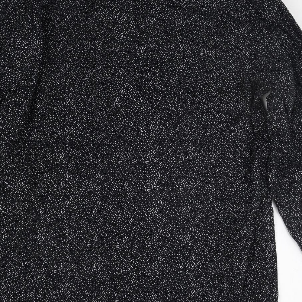 Mens UK Size 16 Cedar Wood State Black  Button-Up Long Sleeve Casual Shirt