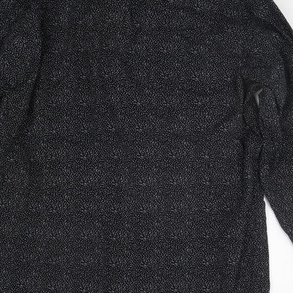 Mens UK Size 16 Cedar Wood State Black  Button-Up Long Sleeve Casual Shirt