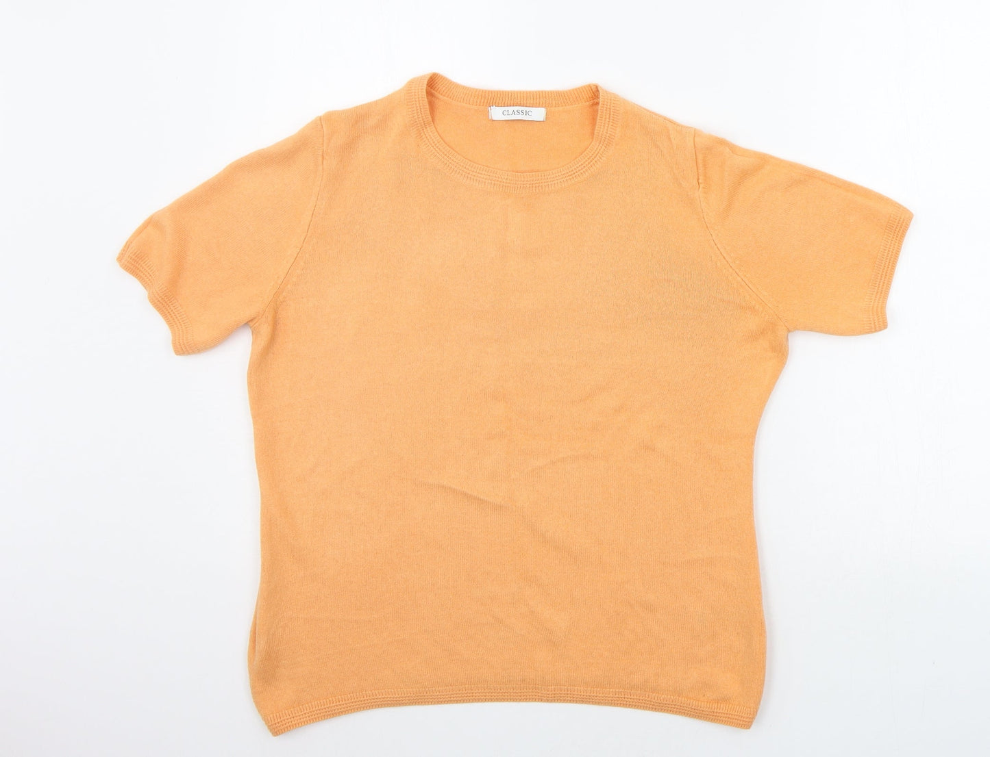 Womens UK Size 14 Marks and Spencer Orange Henley Jumper