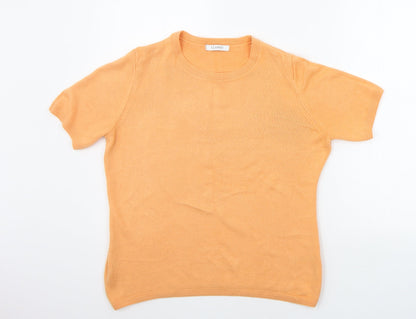 Womens UK Size 14 Marks and Spencer Orange Henley Jumper