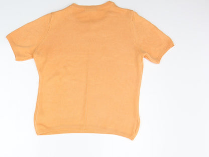 Womens UK Size 14 Marks and Spencer Orange Henley Jumper