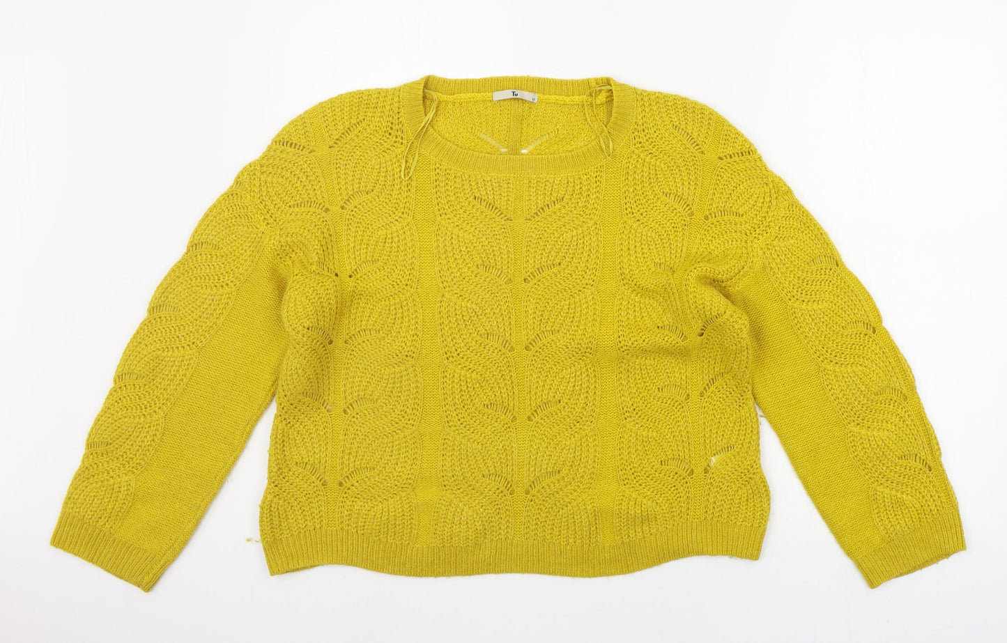 TU Womens Yellow   Pullover Jumper Size 12