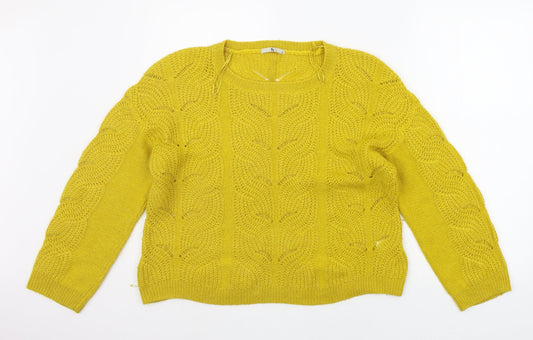 TU Womens Yellow   Pullover Jumper Size 12