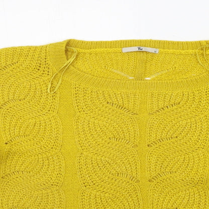 TU Womens Yellow   Pullover Jumper Size 12