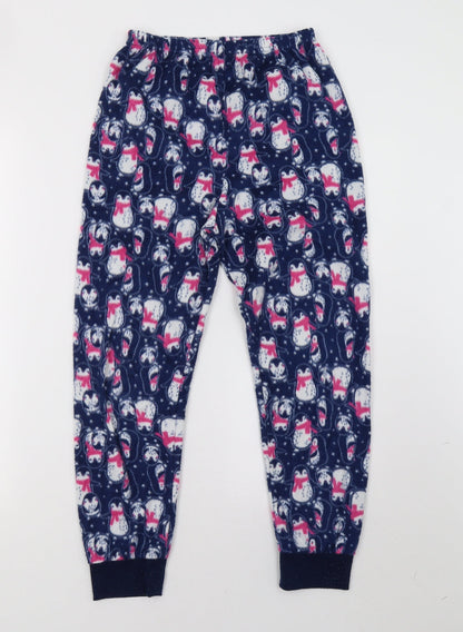 primar Girls Blue Polka Dot Fleece  Pyjama Pants Size 11-12 Years