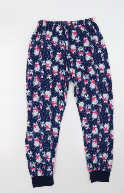 primar Girls Blue Polka Dot Fleece  Pyjama Pants Size 11-12 Years