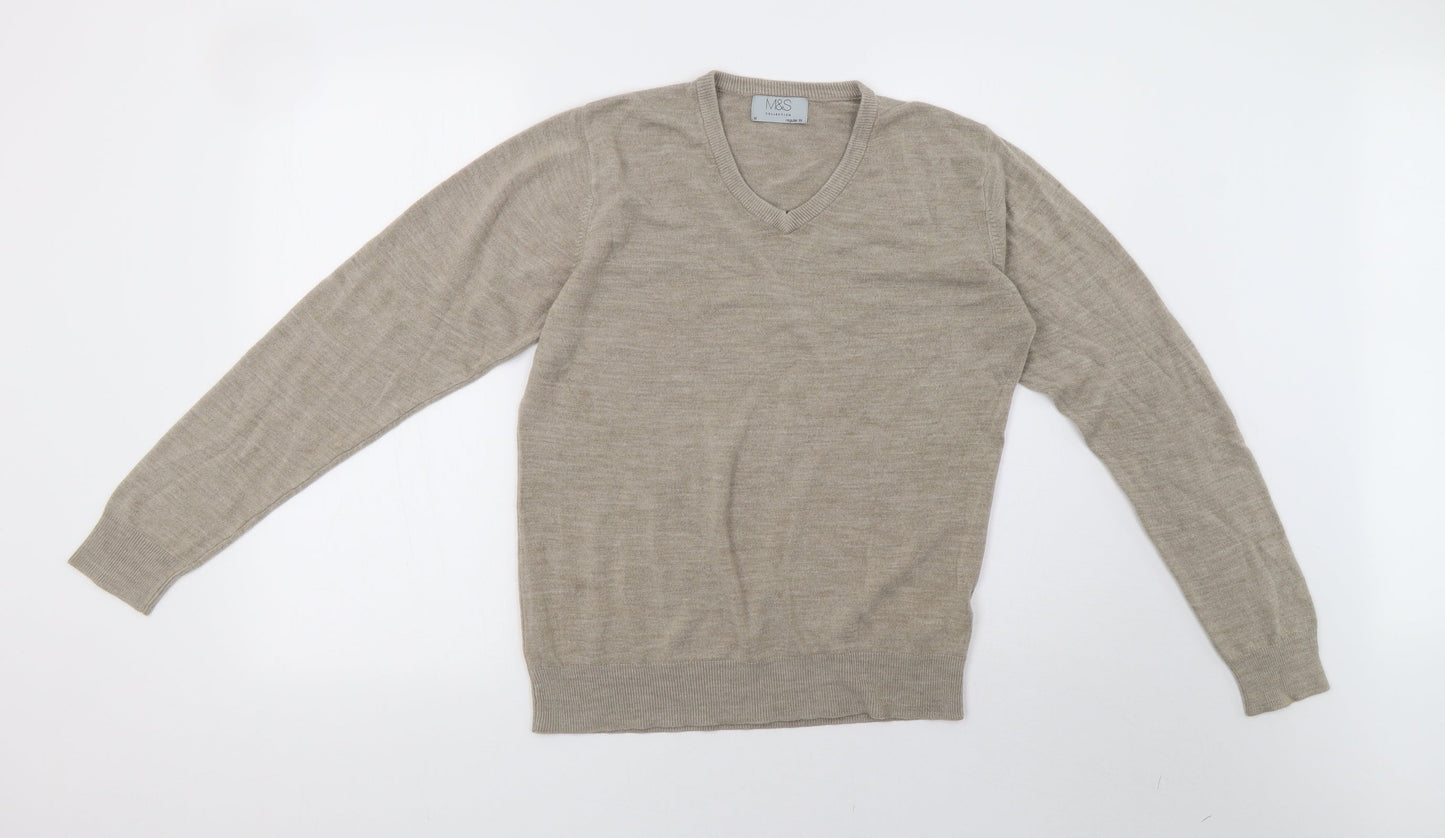 Mens UK Size M Marks and Spencer Beige Pullover Sweatshirt