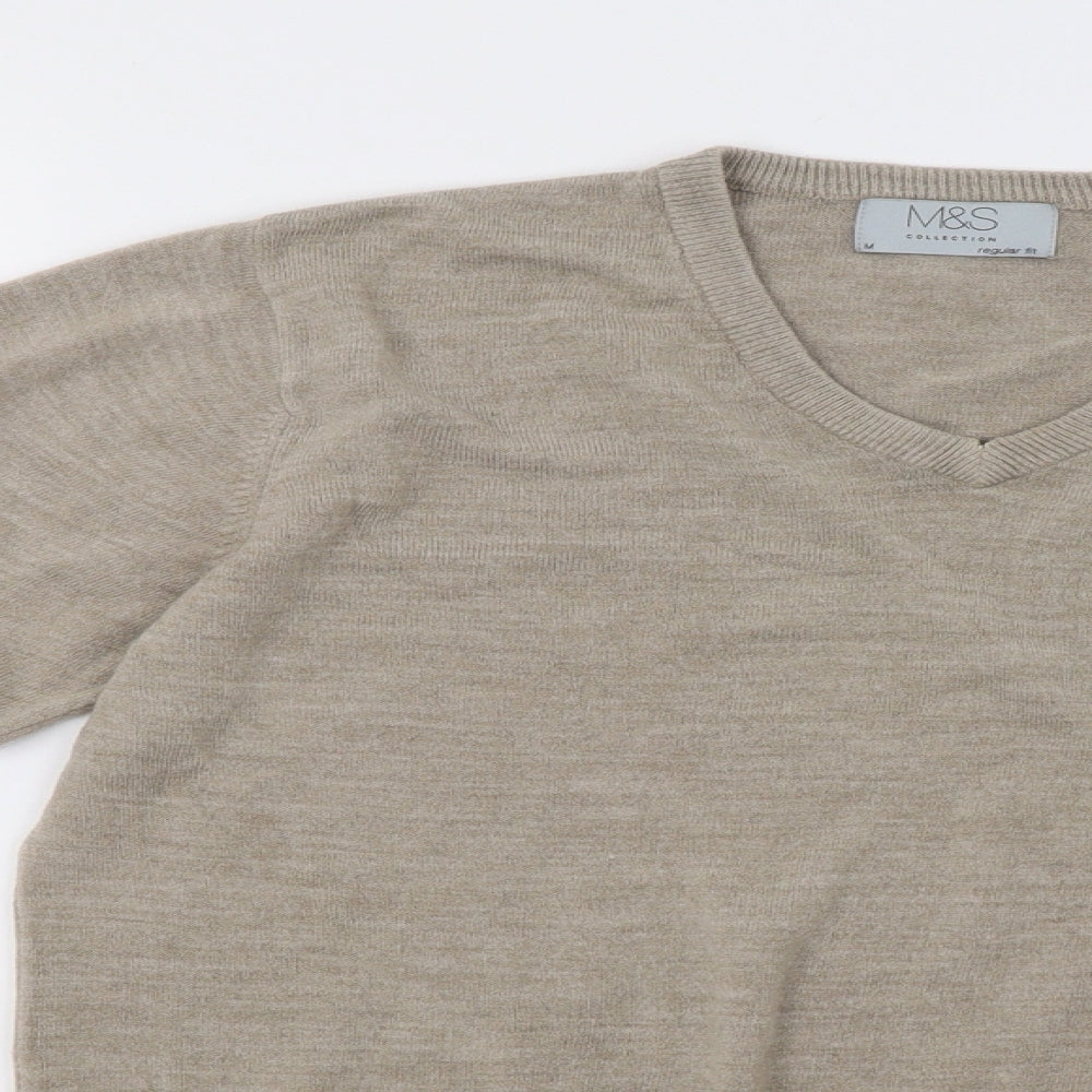 Mens UK Size M Marks and Spencer Beige Pullover Sweatshirt