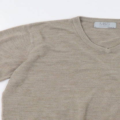 Mens UK Size M Marks and Spencer Beige Pullover Sweatshirt