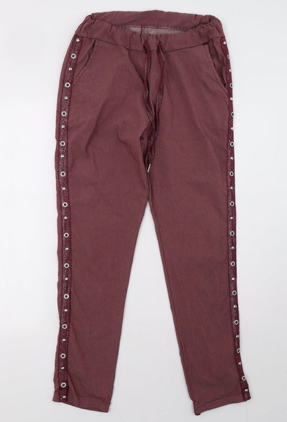 Womens UK Size 10 Preworn Regular Fit  Purple Trousers