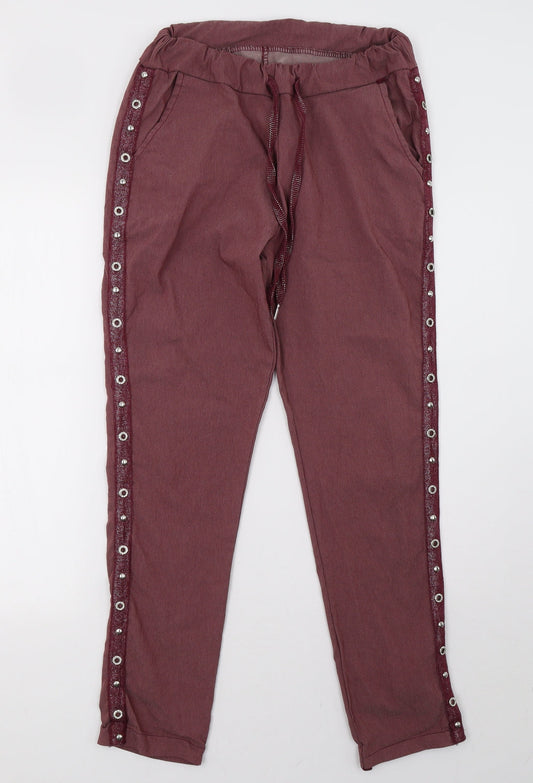 Womens UK Size 10 Preworn Regular Fit  Purple Trousers