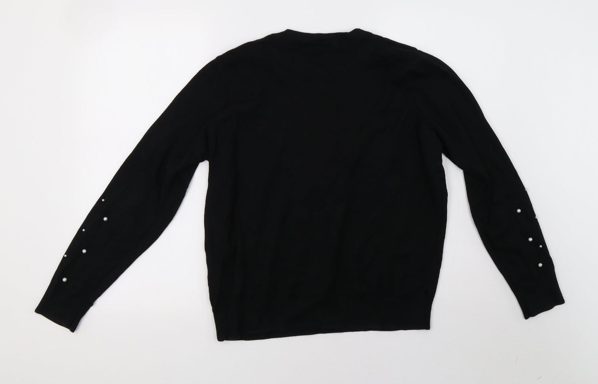 Very Womens Black Pullover Sweatshirt Size 14