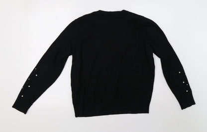 Very Womens Black Pullover Sweatshirt Size 14
