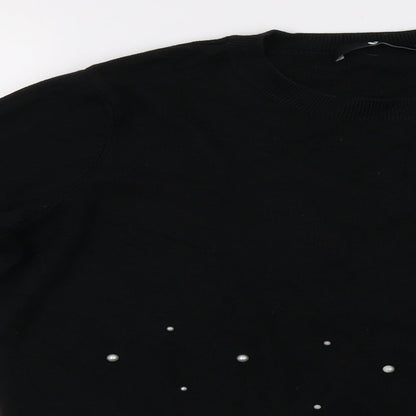 Very Womens Black Pullover Sweatshirt Size 14