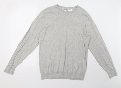 georhge Mens Grey  Knit Pullover Sweatshirt Size M