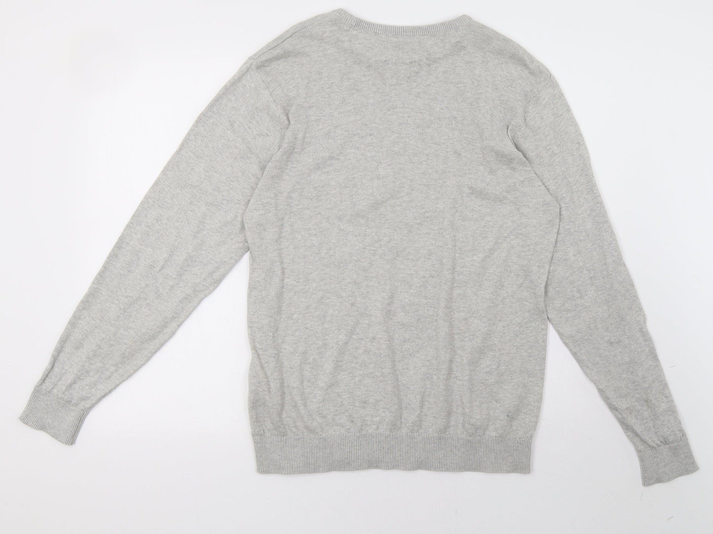 georhge Mens Grey  Knit Pullover Sweatshirt Size M