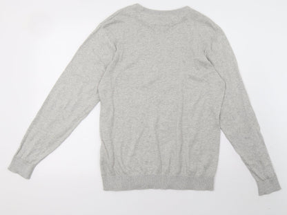georhge Mens Grey  Knit Pullover Sweatshirt Size M