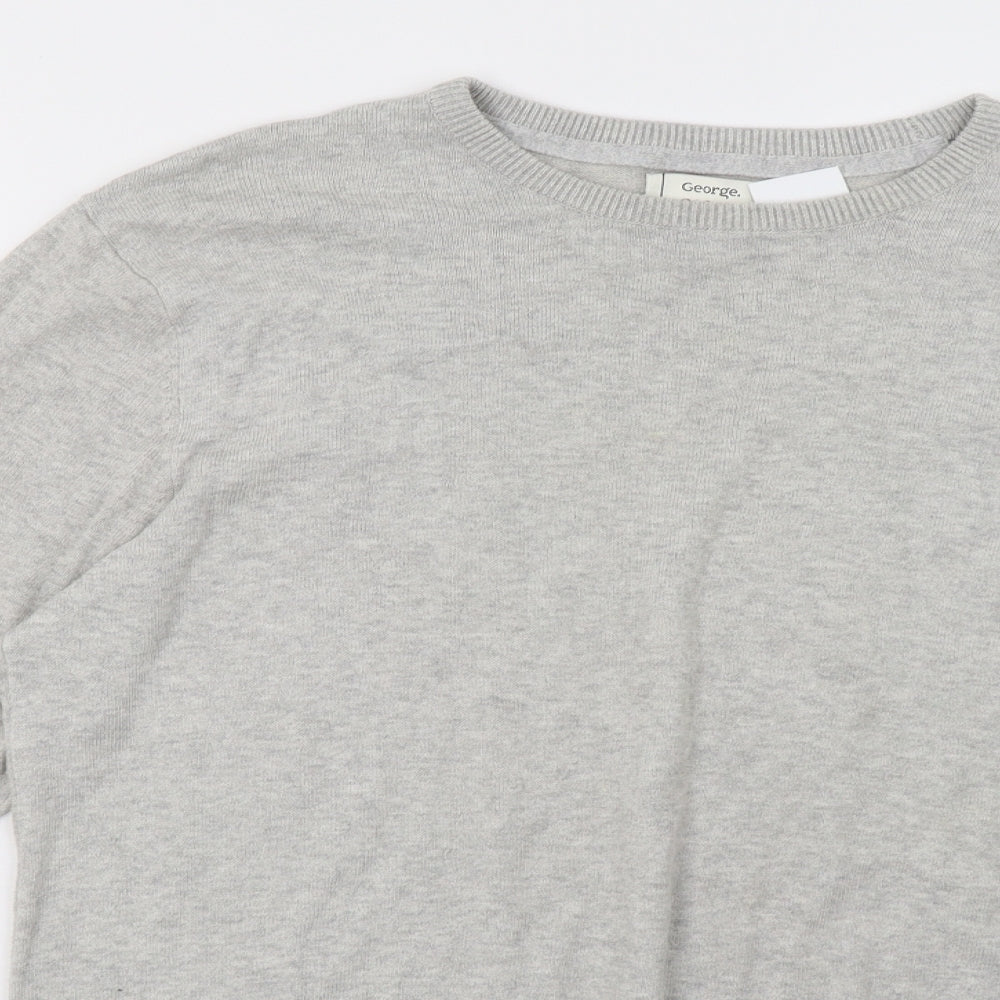 georhge Mens Grey  Knit Pullover Sweatshirt Size M
