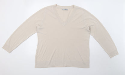 Additional front view of TU women’s beige pullover sweatshirt, size UK 18