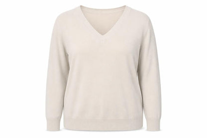 Front view of TU women’s beige pullover sweatshirt, size UK 18