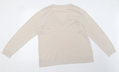 Back view of TU women’s beige pullover sweatshirt, size UK 18