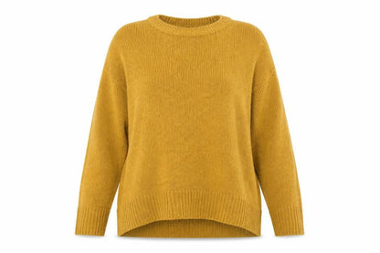 New Look Womens Yellow  Knit Pullover Sweatshirt Size L